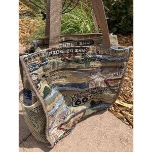 Route 66 Americana Tapestry Tote Bag Pioneer Inn Classic Cars Bag